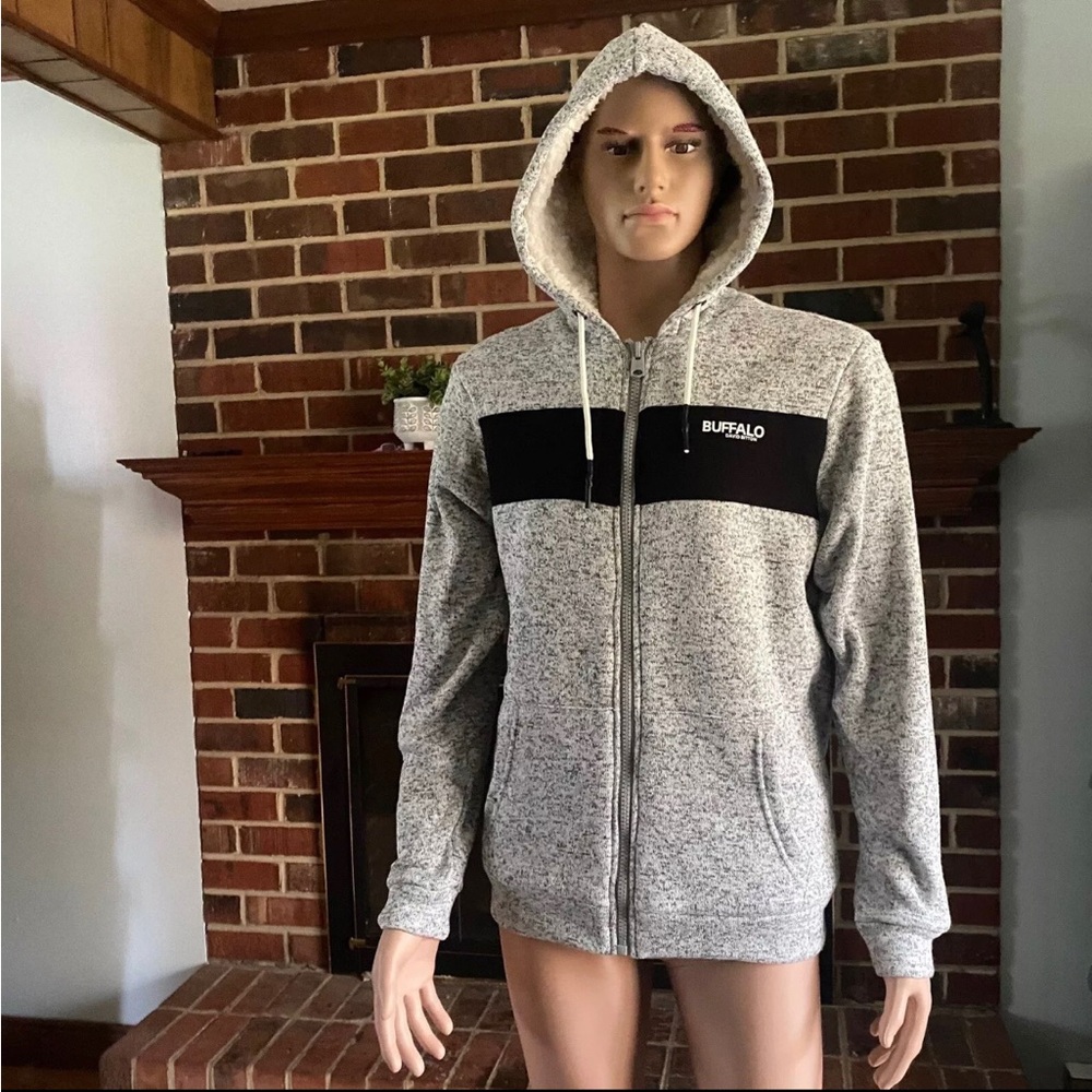 Buffalo David Bitton Faux Sherpa Lined Zip Up Hoodie